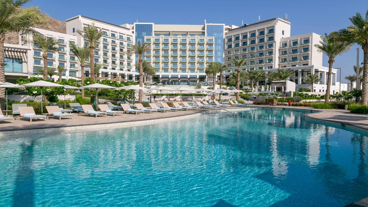 Beach Resort Fujairah pool interior — Trend Water collection glass mosaic, Simphony mix 2×2 cm
