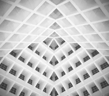 Custom source image — architectural ceiling photograph supplied for a Trascenda slab