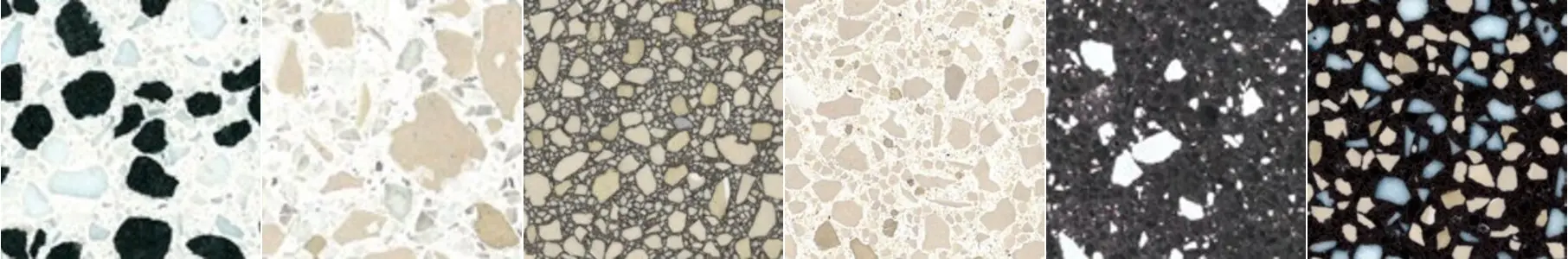 Selection of La Veneziana Venetian terrazzo slab swatches