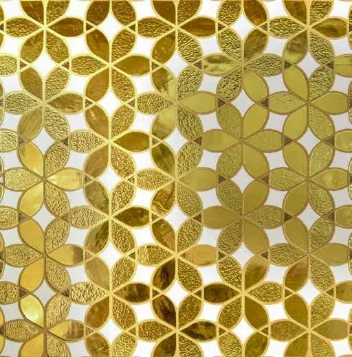Trend Infinite Flowers mosaic detail, gold and white